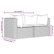 Bowery Hill Contemporary Synthetic Poly Rattan Patio Corner Sofa in Black