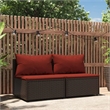 Bowery Hill PE Rattan & Coated Steel & Fabric Standard Patio Middle Sofa - Brown