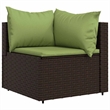 Bowery Hill PE Rattan Medium Adjustable Feet Patio Corner Sofa in Brown