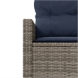 Bowery Hill Contemporary Synthetic Poly Rattan Patio Sofa in Gray & Navy Blue