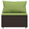Bowery Hill PE Rattan Medium Adjustable Feet Patio Middle Sofa in Brown