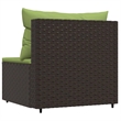 Bowery Hill PE Rattan Medium Adjustable Feet Patio Middle Sofa in Brown