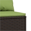 Bowery Hill PE Rattan Medium Adjustable Feet Patio Middle Sofa in Brown