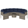 Bowery Hill Contemporary UV-Resistant Large PE Rattan Patio Sofa in Gray