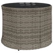 Bowery Hill Contemporary Synthetic Poly Rattan Patio Sofa in Gray & Navy Blue