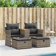 Bowery Hill 2-Seater PE Rattan Garden Sofa With Adjustable Feet in Gray