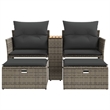 Bowery Hill 2-Seater PE Rattan Garden Sofa With Adjustable Feet in Gray