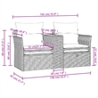 Bowery Hill 2-Seater PE Rattan Garden Sofa With Adjustable Feet in Gray