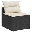 Bowery Hill Contemporary Standard Modular PE Rattan Garden Sofa in Black