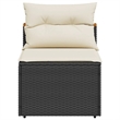 Bowery Hill Contemporary Standard Modular PE Rattan Garden Sofa in Black