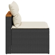 Bowery Hill Contemporary Standard Modular PE Rattan Garden Sofa in Black