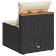 Bowery Hill Contemporary Standard Modular PE Rattan Garden Sofa in Black