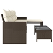 Bowery Hill Medium PE Rattan Garden Sofa With Removable Covers in Brown
