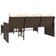 Bowery Hill Medium PE Rattan Garden Sofa With Removable Covers in Brown