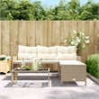 Bowery Hill 3-Seater Poly Rattan Garden Sofa With Removable Covers in Beige