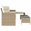 Bowery Hill 3-Seater Poly Rattan Garden Sofa With Removable Covers in Beige