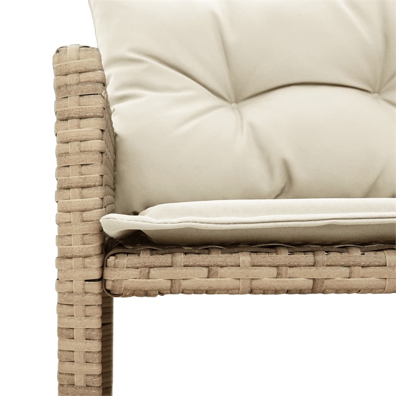 Bowery Hill 3-Seater Poly Rattan Garden Sofa With Removable Covers in Beige