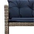 Bowery Hill Contemporary Synthetic Poly Rattan Garden Sofa in Gray And Navy Blue