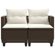 Bowery Hill 2-Seater PE Rattan Garden Sofa With Removable Covers in Brown