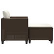 Bowery Hill 2-Seater PE Rattan Garden Sofa With Removable Covers in Brown