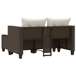 Bowery Hill 2-Seater PE Rattan Garden Sofa With Removable Covers in Brown
