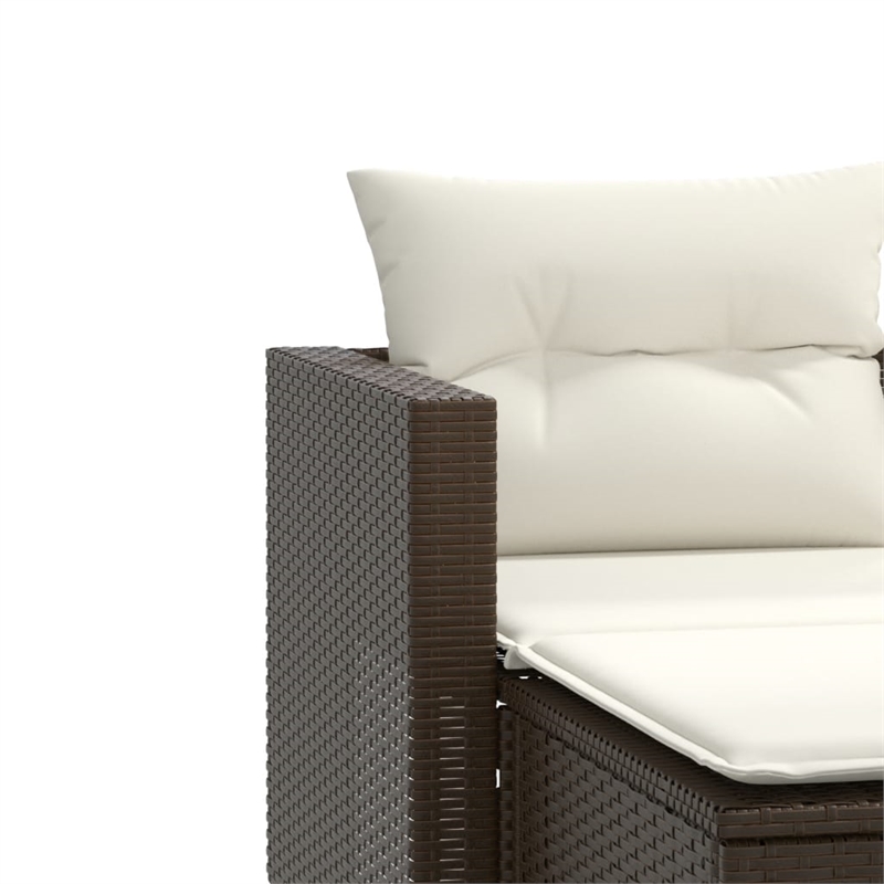 Bowery Hill 2-Seater PE Rattan Garden Sofa With Removable Covers in Brown