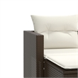 Bowery Hill 2-Seater PE Rattan Garden Sofa With Removable Covers in Brown