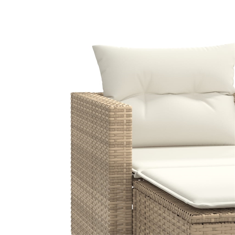 Bowery Hill Standard PE Rattan Garden Sofa With Removable Covers in Beige