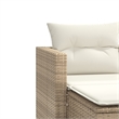 Bowery Hill Standard PE Rattan Garden Sofa With Removable Covers in Beige