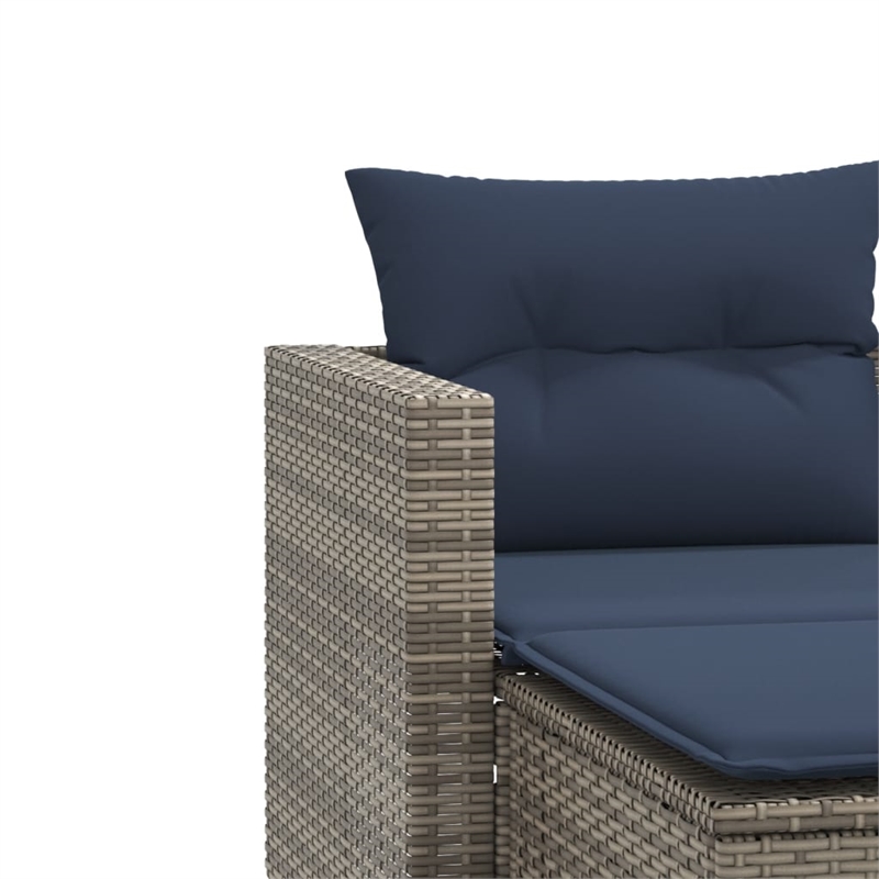 Bowery Hill Large PE Rattan Garden Sofa With Removable Covers in Gray