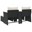 Bowery Hill PE Rattan Garden Sofa With Adjustable Feet in Black
