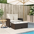 Bowery Hill 2-Seater Poly Rattan Patio Sofa With Cushions in Brown