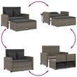 Bowery Hill Contemporary Medium PE Rattan Garden Sofa in Gray