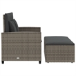 Bowery Hill Contemporary Medium PE Rattan Garden Sofa in Gray