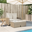 Bowery Hill Contemporary Synthetic Poly Rattan Patio Sofa in Beige