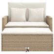 Bowery Hill Contemporary Synthetic Poly Rattan Patio Sofa in Beige