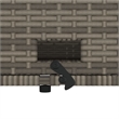 Bowery Hill PE Rattan And Powder-Coated Steel Patio Sofa in Gray & Navy Blue