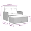 Bowery Hill 2-Seater Convertible Poly Rattan Patio Sofa in Beige