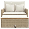 Bowery Hill 2-Seater Convertible Poly Rattan Patio Sofa in Beige