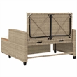 Bowery Hill 2-Seater Convertible Poly Rattan Patio Sofa in Beige