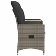 Bowery Hill Contemporary Synthetic Poly Rattan Reclining Garden Sofa in Gray