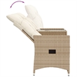 Bowery Hill 2-Seater PE Rattan Reclining Garden Sofa in Beige
