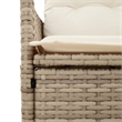 Bowery Hill 2-Seater PE Rattan Reclining Garden Sofa in Beige