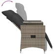 Bowery Hill Contemporary Synthetic Poly Rattan Reclining Garden Sofa in Gray
