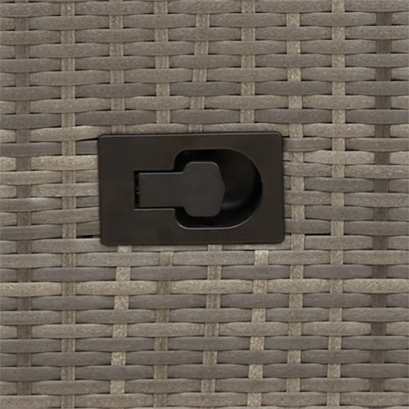 Bowery Hill Contemporary Synthetic Poly Rattan Reclining Garden Sofa in Gray