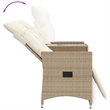Bowery Hill Contemporary Synthetic Poly Rattan Reclining Garden Sofa in Beige