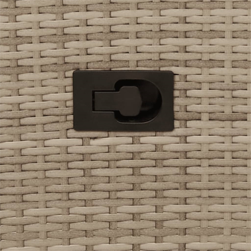 Bowery Hill Contemporary Synthetic Poly Rattan Reclining Garden Sofa in Beige