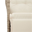 Bowery Hill Contemporary Synthetic Poly Rattan Reclining Garden Sofa in Beige