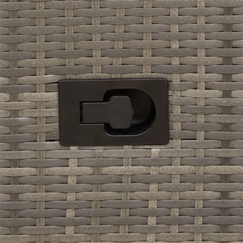 Bowery Hill 2-Seater Poly Rattan Reclining Patio Sofa With Table in Gray