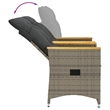 Bowery Hill 2-Seater Standard PE Rattan Reclining Garden Sofa in Gray